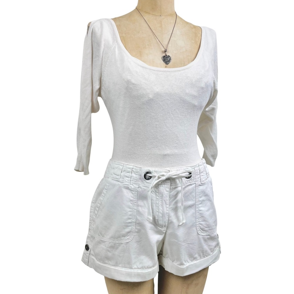 Ann Taylor LOFT Shorts Drawstring Waist Womens M Coastal Lightweight Cargo‎ - Picture 4 of 10